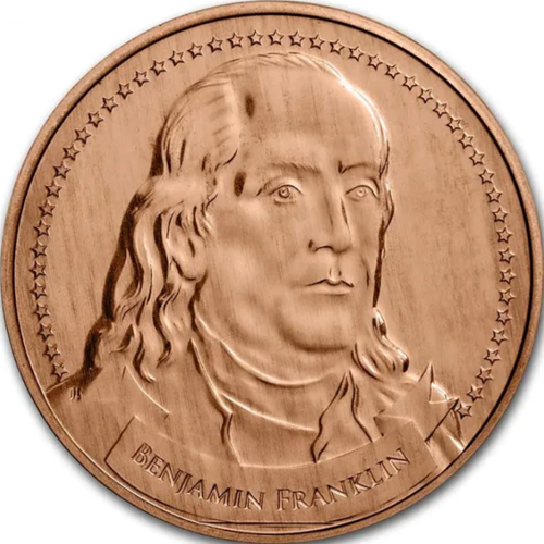 Medaila, ADVP OUNCE 999/1000 Cu, Benjamin Franklin