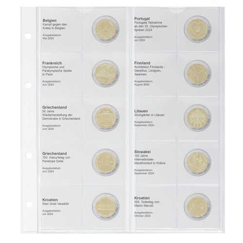 Doplňujúci list č.41 pre album Lindner 2 euro (1118-41) 