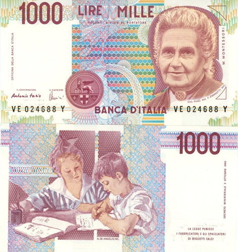 1000 Lire 1995 Taliansko UNC séria VE*Y