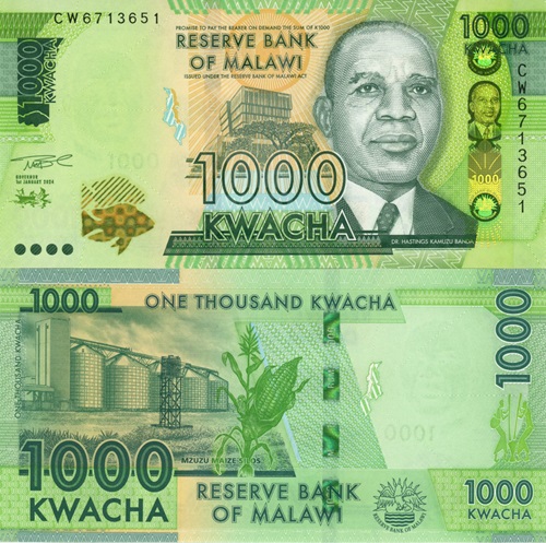1000 Kwacha 2024 Malawi UNC séria CW