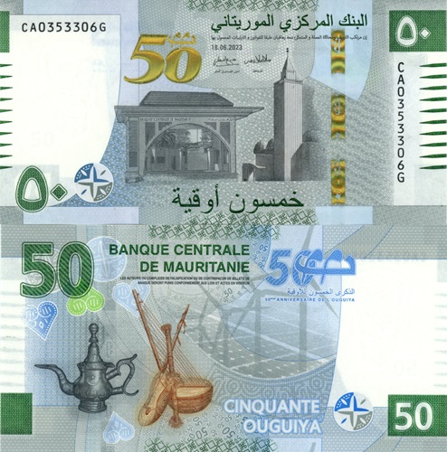 50 Ouguiya 2023 Mauretánia UNC séria CA*G