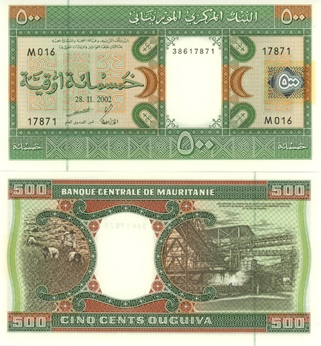 500 Ouguiya 2002 Mauretánia UNC séria M