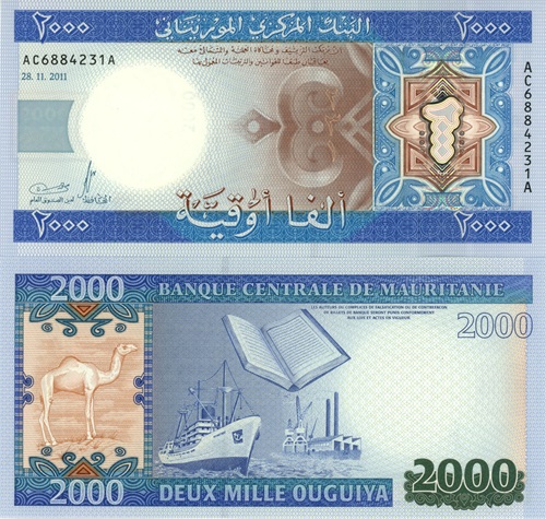 2000 Ouguiya 2011 Mauretánia UNC séria AC*A