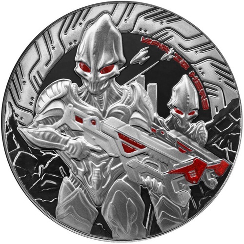 2 Dollars 2024 Samoa PROOF Black Rhodium  1 Oz Ag, Alien