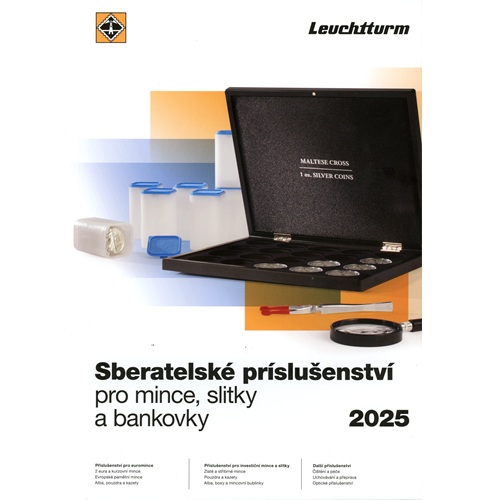 Produktový katalóg LEUCHTTURM, príslušenstvo pre numizmatiku 2025, český