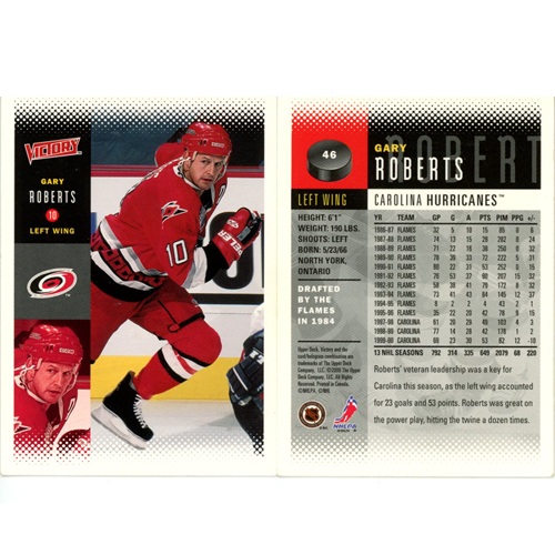 Hokejová kartička, Upper Deck NHL Victory 2000-2001, Gary Roberts