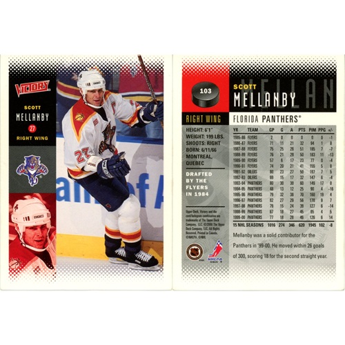 Hokejová kartička, Upper Deck NHL Victory 2000-2001, Scott Mellandy