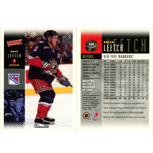 Hokejová kartička, Upper Deck NHL Victory 2000-2001, Brian Leetch