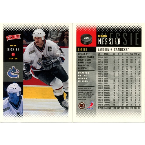 Hokejová kartička, Upper Deck NHL Victory 2000-2001, Mark Messier
