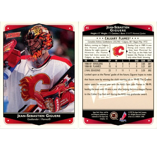 Hokejová kartička, Upper Deck NHL Victory 1999-2000, Jean-Sebastien Giguere