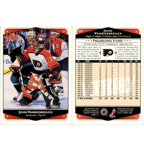 Hokejová kartička, Upper Deck NHL Victory 1999-2000, John Vanbiesbrouck