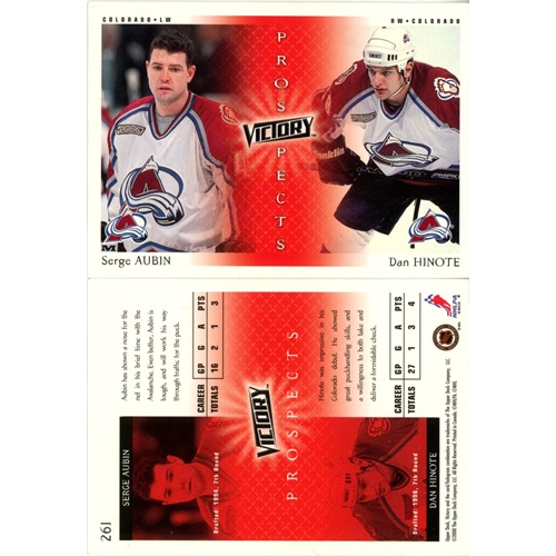 Hokejová kartička, Upper Deck NHL Victory 2000-2001, Serge Aubin / Dan Hinote