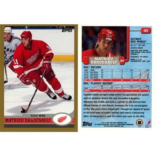 Hokejová kartička, Topps NHL Hockey 1999-2000, Mathieu Dandenault