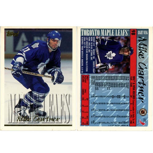Hokejová kartička, Topps NHL Hockey 1995-1996, Mike Gartner