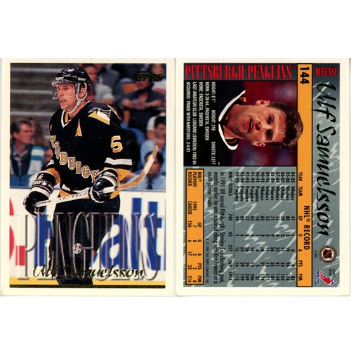 Hokejová kartička, Topps NHL Hockey 1995-1996, Ulf Samuelsson