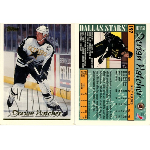 Hokejová kartička, Topps NHL Hockey 1995-1996, Derian Hatcher