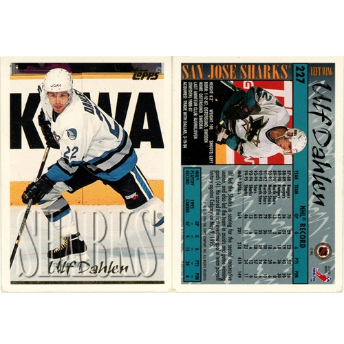 Hokejová kartička, Topps NHL Hockey 1995-1996, Ulf Dahlen