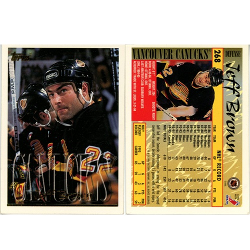Hokejová kartička, Topps NHL Hockey 1995-1996, Jeff Brown