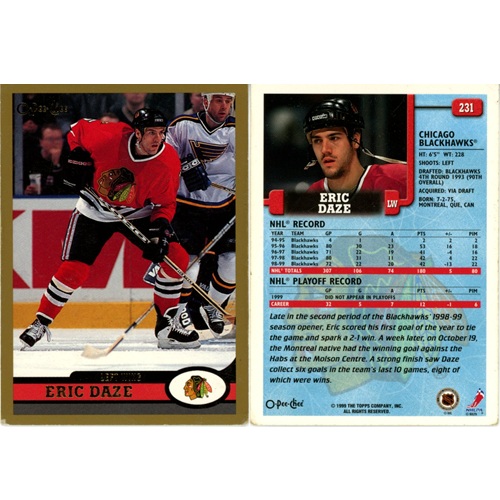 Hokejová kartička, O-Pee-Chee NHL Hockey 1999-2000, Eric Daze