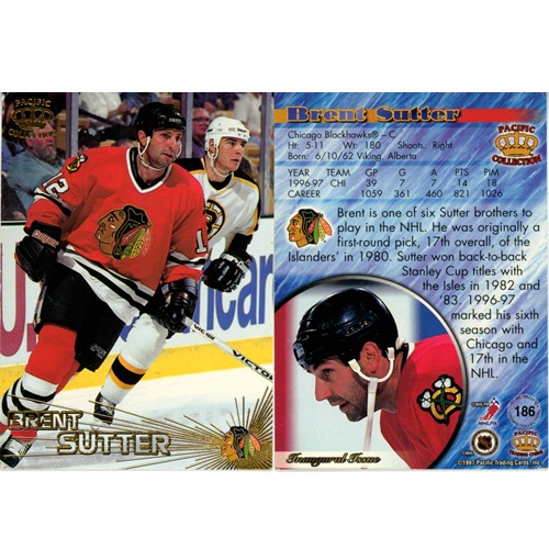 Hokejová kartička, Pacific Crown NHL 1997-1998, Brent Sutter