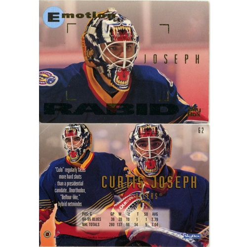Hokejová kartička, Fleer E-Motion NHL 1995-1996, Curtis Joseph