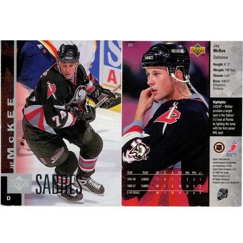 Hokejová kartička, Upper Deck Hockey 1997-1998, Jay McKee