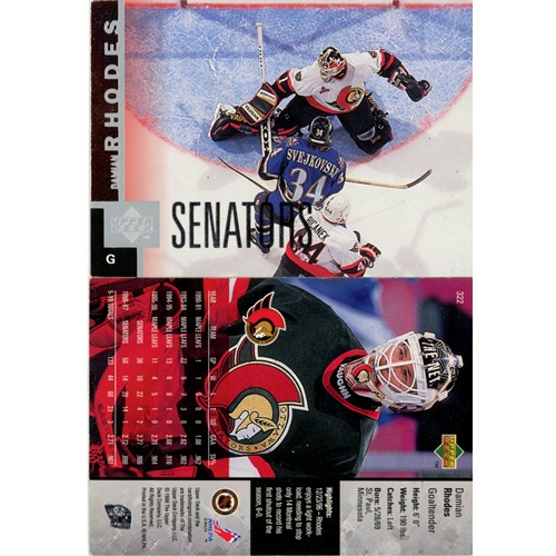 Hokejová kartička, Upper Deck Hockey 1997-1998, Damian Rhodes