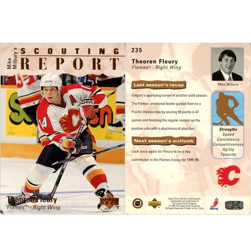 Hokejová kartička, Upper Deck Hockey 1995-1996, Theoren Fleury