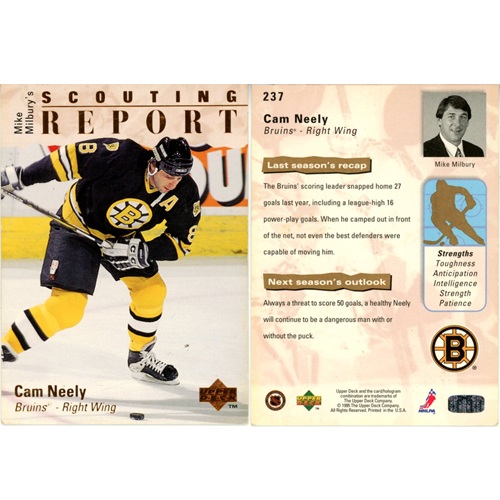Hokejová kartička, Upper Deck Hockey 1995-1996, Cam Neely