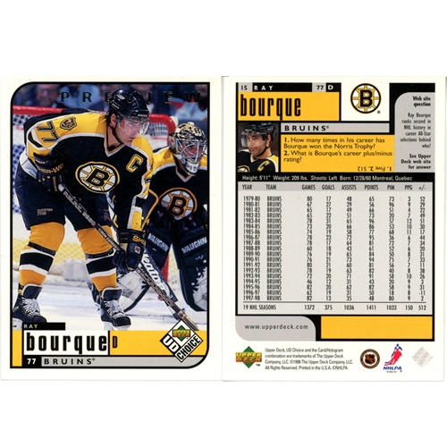 Hokejová kartička, UD Choice 1998-1999, Ray Bourque - PREVIEW