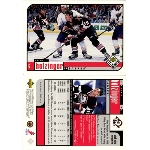 Hokejová kartička, UD Choice 1998-1999, Brian Holzinger - PREVIEW