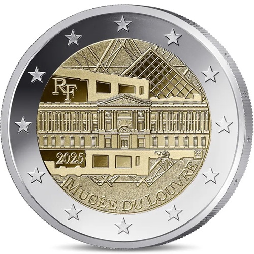 2 euro 2025 Francúzsko cc.PROOF, Louvre Museum