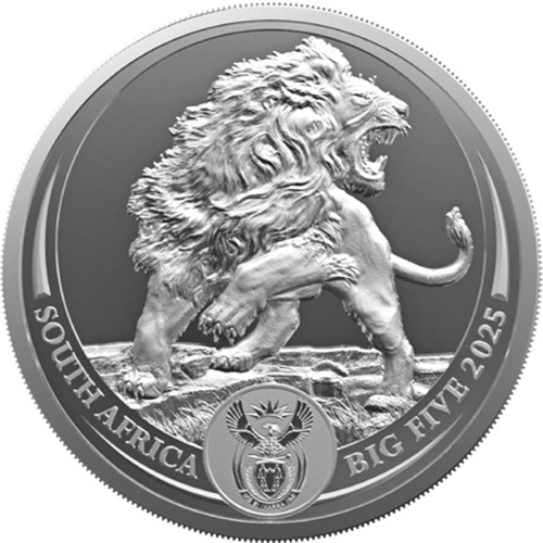 5 Rand 2025 Južná Afrika BU karta 1 Oz Ag, Big Five III: Lion