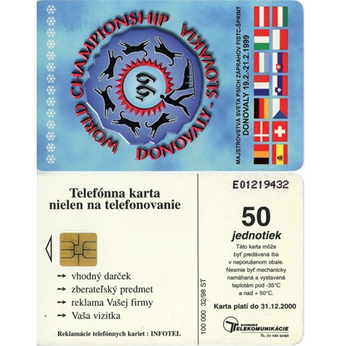 Tel.Karta, 1999 Slovensko, ST, Majstrovstvá sveta FISTC-Donovaly