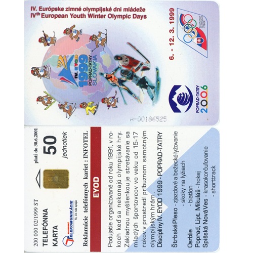 Tel.Karta, 1999 Slovensko, ST, IV.Európske zimné olympijské dni mládeže