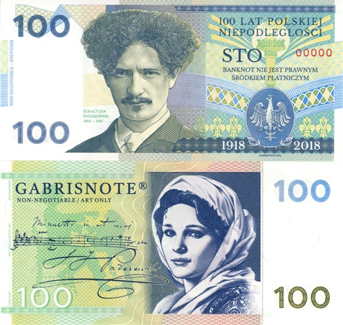 100 rokov Poľskej nezávislosti 2025 UNC zelená, anulát