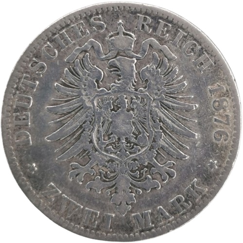 2 Mark 1876 B Nemecko - Prusko