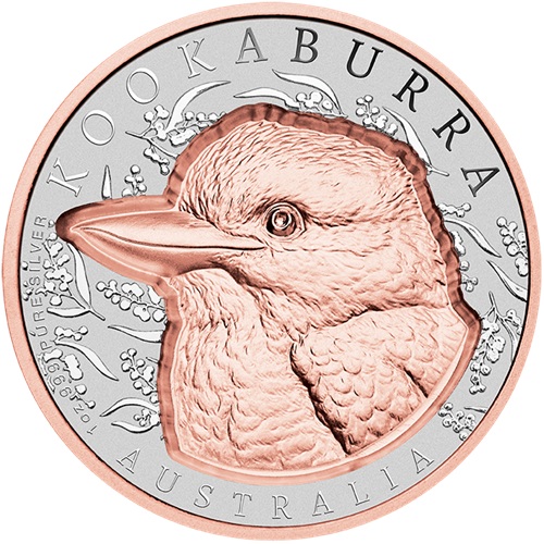 2 Dollars 2025 Niue PROOF like Rose gold 1 Oz Ag, Kookaburra