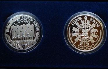 5000 + 10000 Lire 1999 San Marino PROOF L´Europa Domani