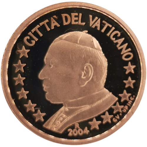 1 cent 2004 Vatikán ob.PROOF Ján Pavol II.