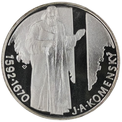 500 Korún 1992 Československo PROOF, Jan Ámos Komenský