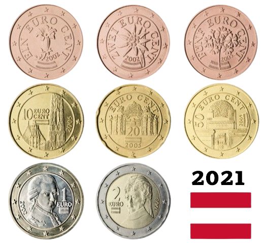SET 2021 Rakúsko UNC (3,88€) 