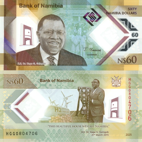 60 Dollars 2025 Namíbia UNC séria HGG