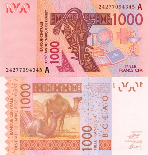 1000 Francs 2024 (2003) Západoafrické štáty (Pobrežie Slonoviny) UNC séria A
