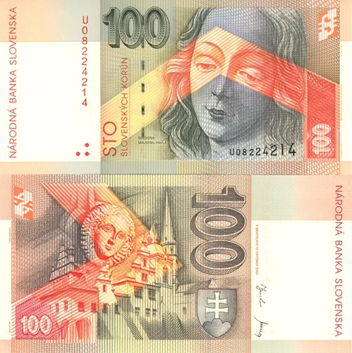 100 Korún 2001 Slovensko UNC séria U