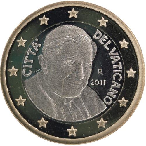 1 euro 2011 Vatikán ob.PROOF Benedikt XVI. 