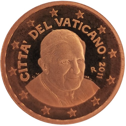 1 cent 2011 Vatikán ob.PROOF Benedikt XVI.