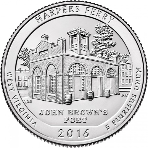 Quarter Dollar 2016 D USA UNC, Harpers Ferry