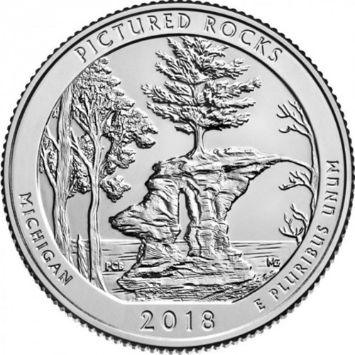 Quarter Dollar 2018 D USA UNC, Pictured Rocks