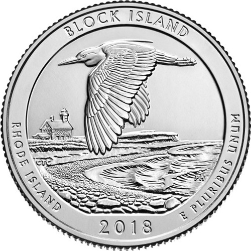 Quarter Dollar 2018 D USA UNC, Block Island